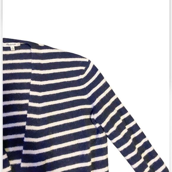 Madewell Walker Blue Striped Wool Blend Cardigan XS - Picture 3 of 10